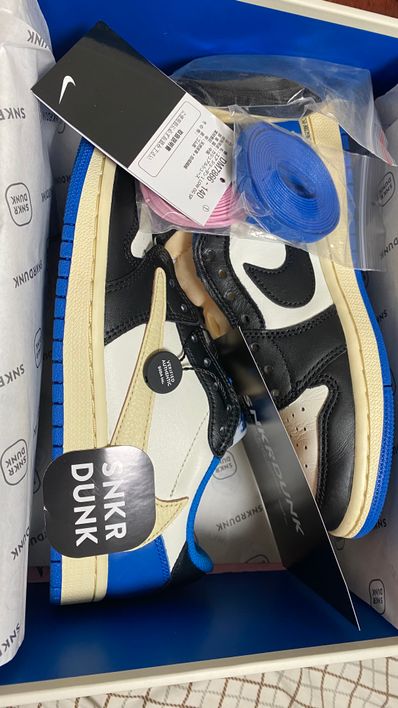 Travis Scott × fragment design × Nike Air Jordan 1 Low OG SP "Military Blue"
