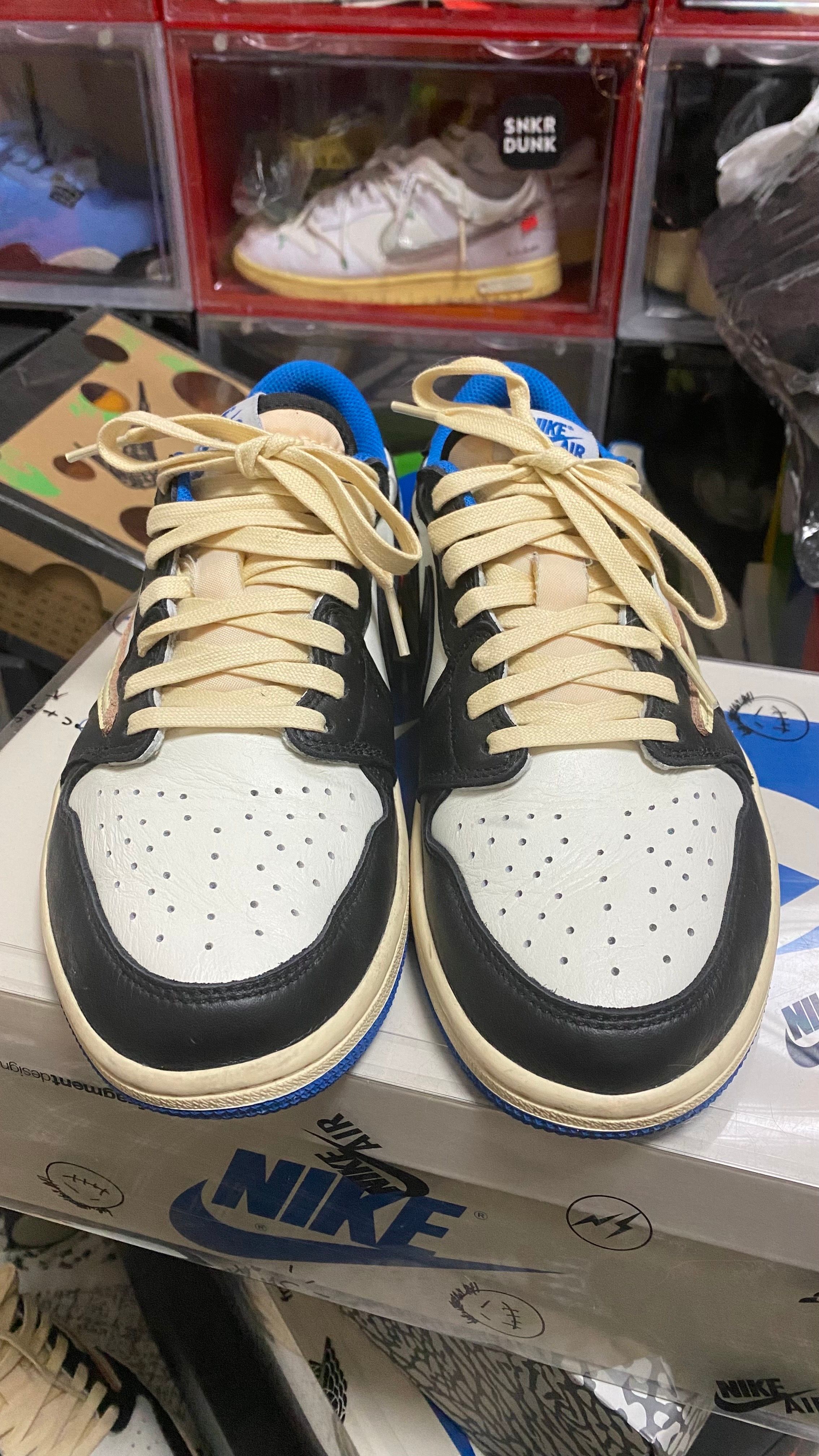 Travis Scott × fragment design × Nike Air Jordan 1 Low OG SP "Military Blue"