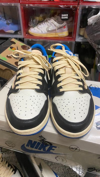 Travis Scott × fragment design × Nike Air Jordan 1 Low OG SP "Military Blue"