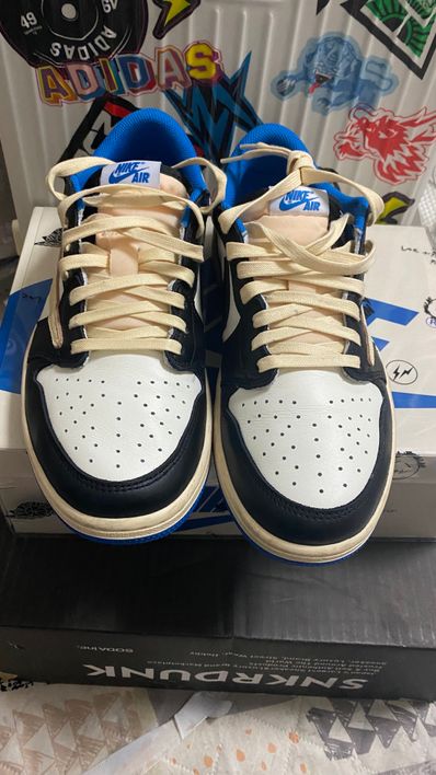Travis Scott × fragment design × Nike Air Jordan 1 Low OG SP "Military Blue"