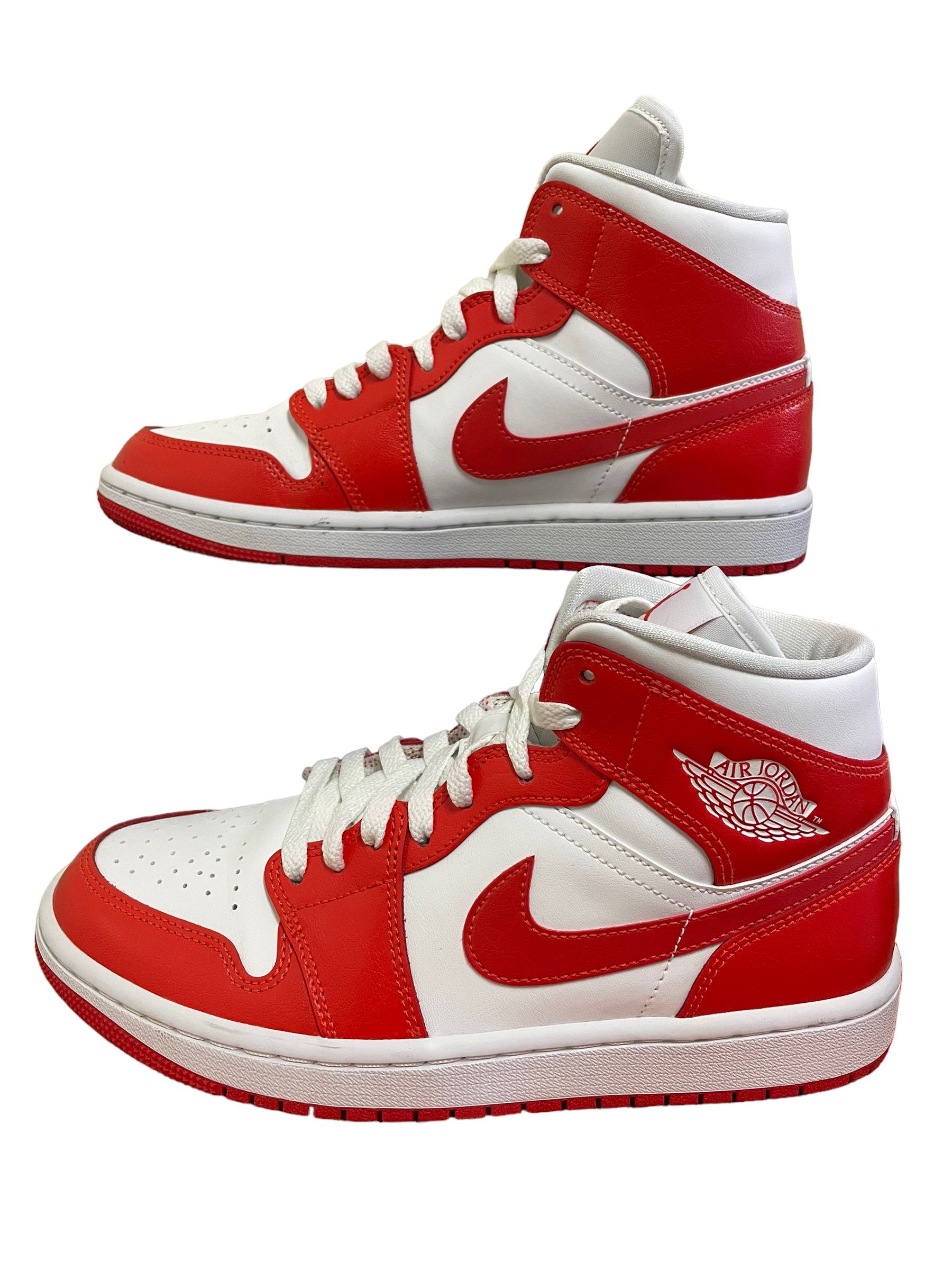 NIKE Women's AIR JORDAN 1 MID "WHITE/HABANERO RED"