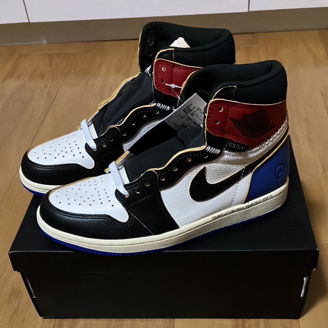 fragment design × UNION × Nike Air Jordan 1 High OG "Black/Varsity Red"