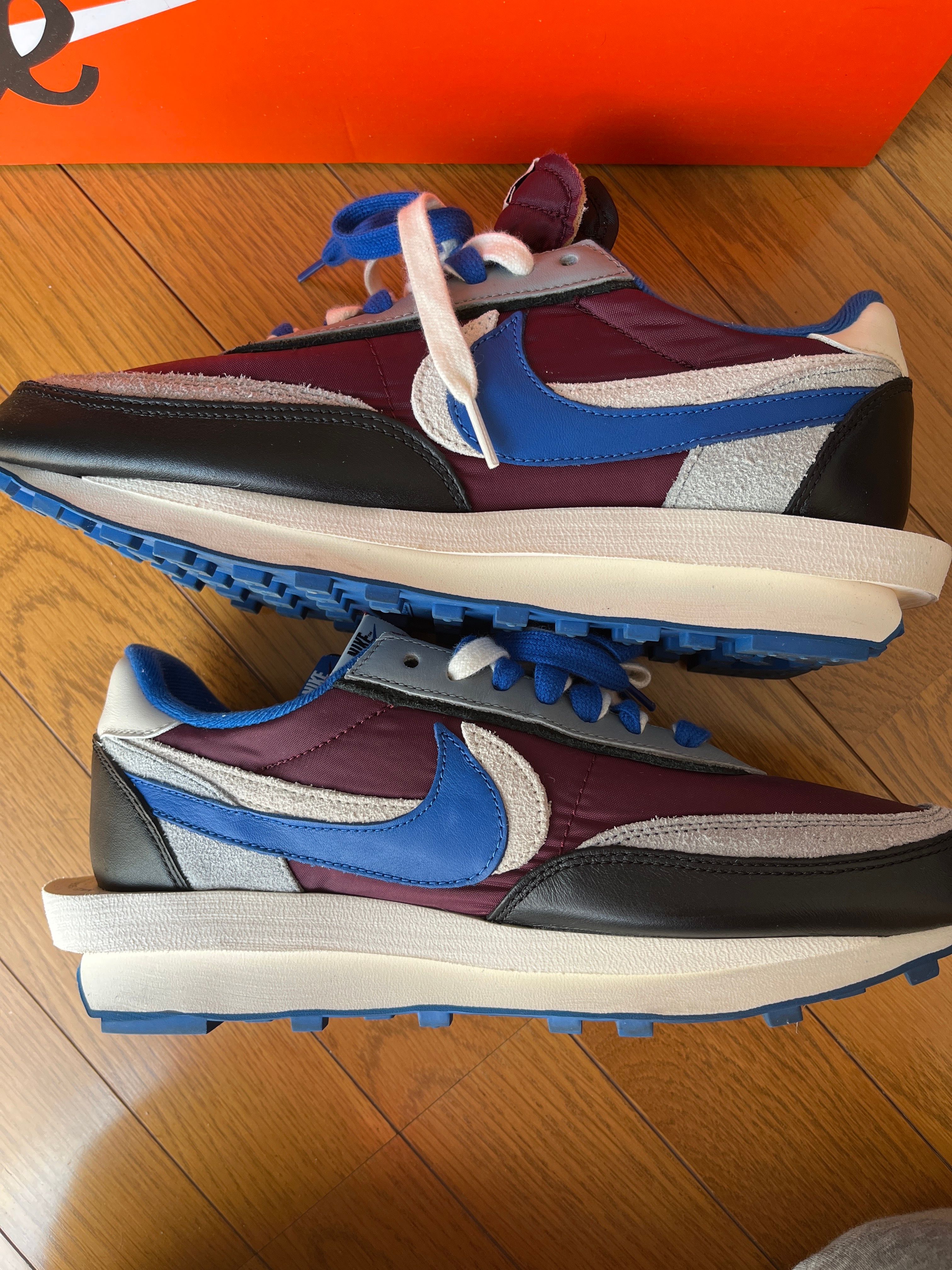 UNDERCOVER × sacai × Nike LD Waffle "Night Maroon/Pale Ivory-Ground Grey-Team Royal"