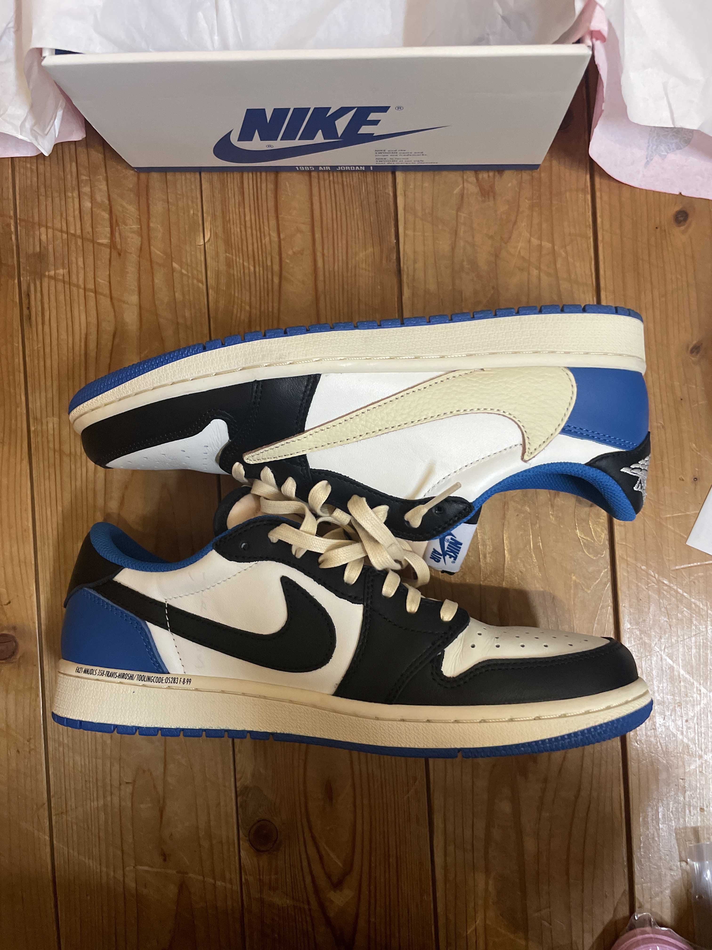 Travis Scott × fragment design × Nike Air Jordan 1 Low OG SP "Military Blue"