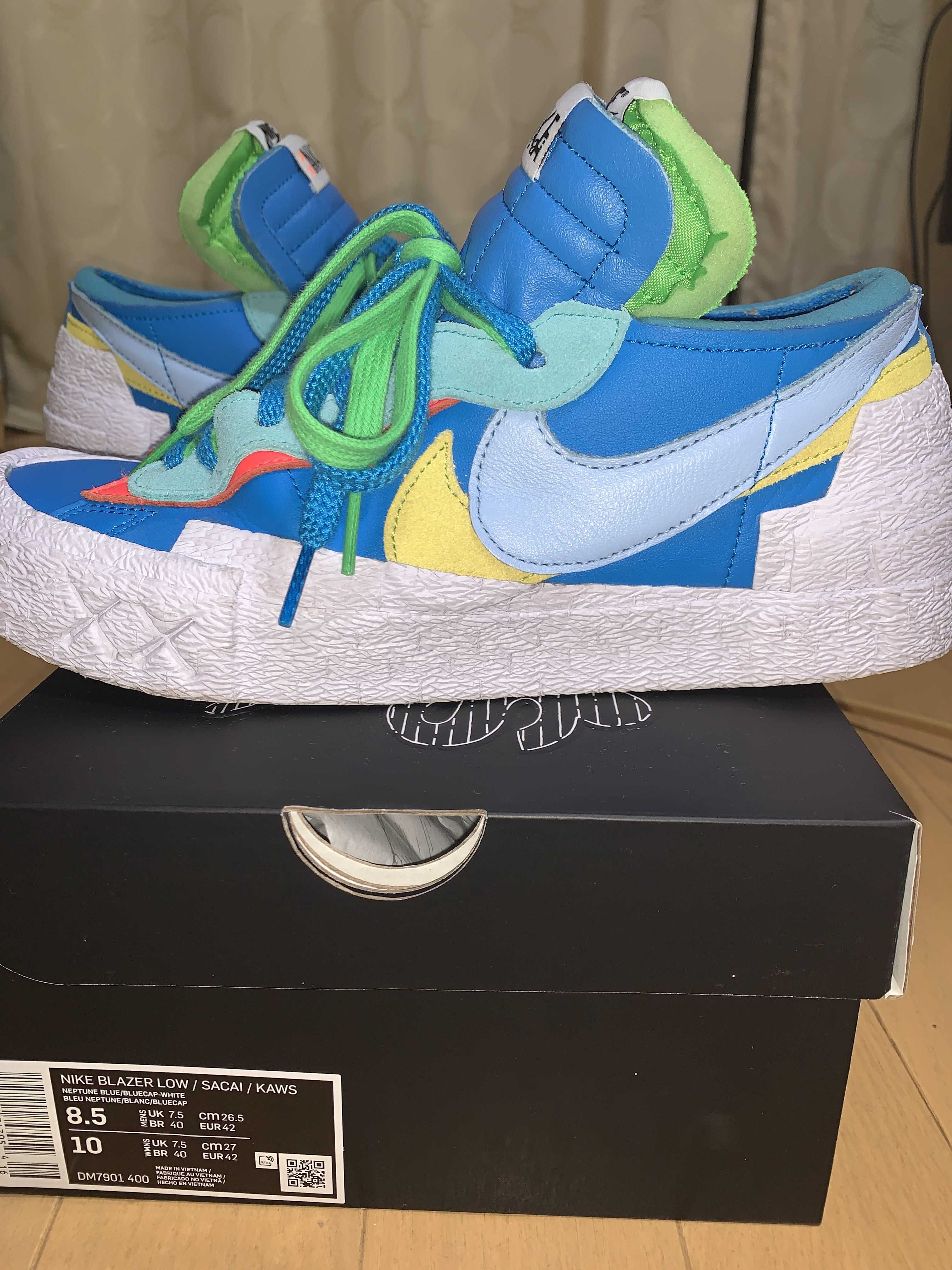 KAWS × sacai × Nike Blazer Low "Neptune Blue"
