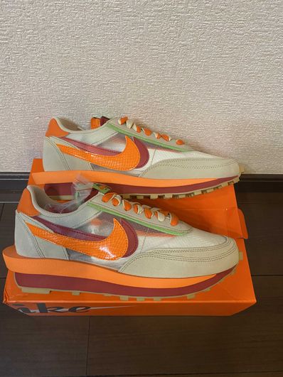 CLOT × Sacai × Nike LD Waffle "Orange Blaze"