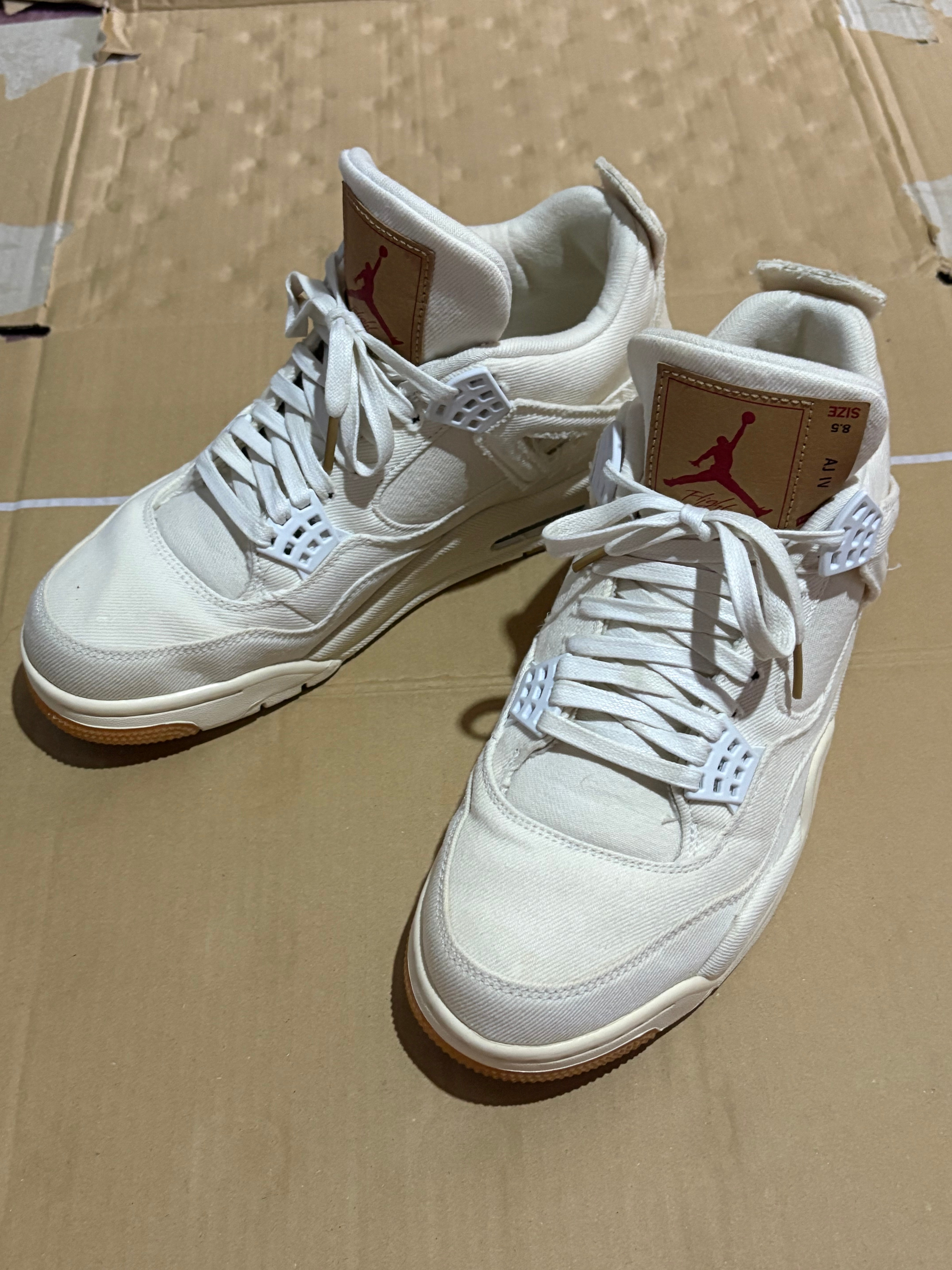 LEVI'S × Nike Air Jordan 4 "White Denim" (Blank Tab)