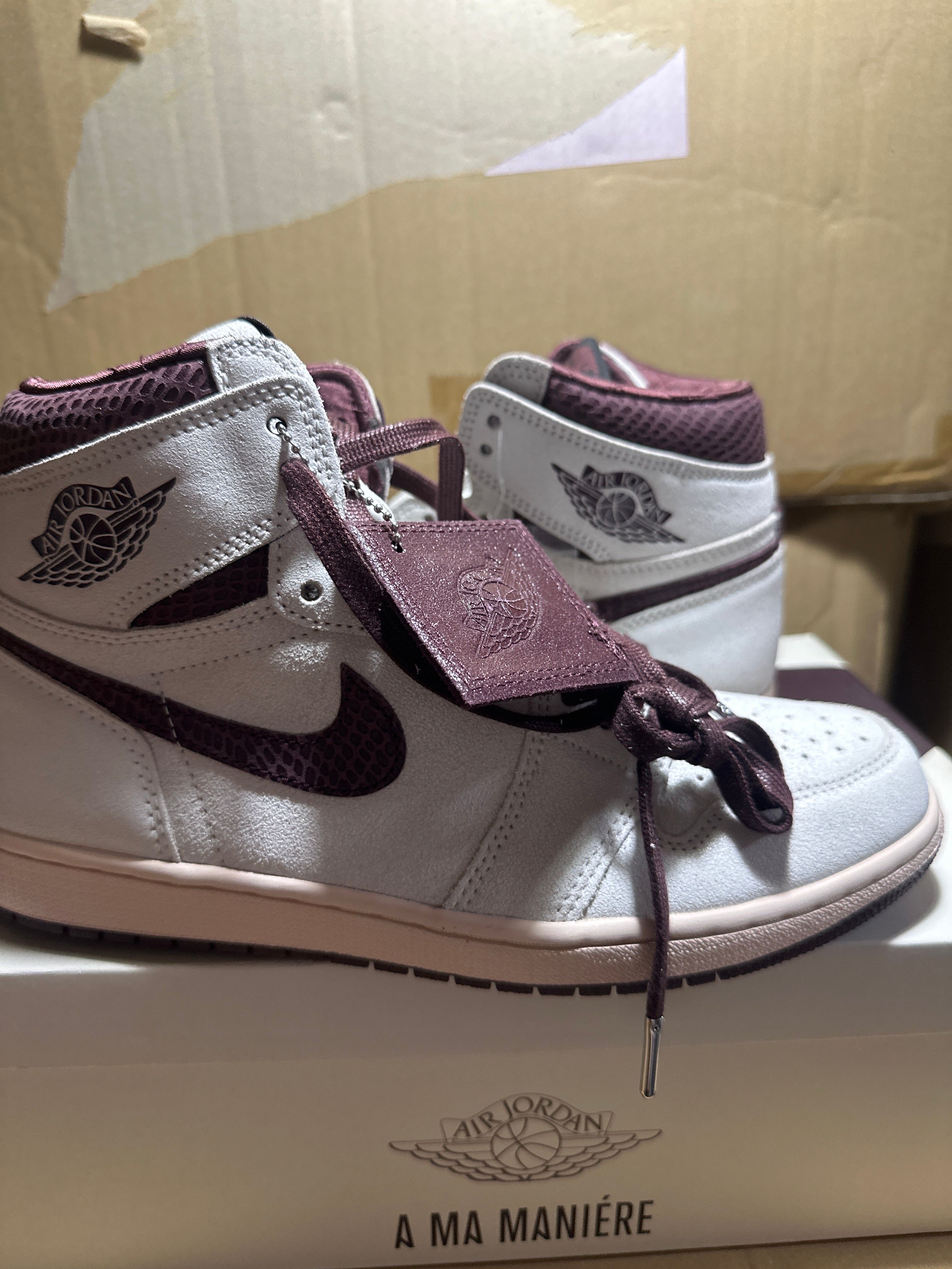 A Ma Maniere × Nike Air Jordan 1 Retro High OG "Sail and Burgundy"