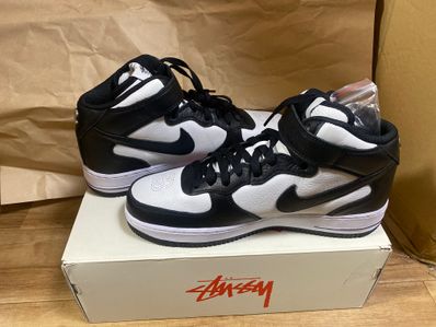 Stussy × Nike Air Force 1 Mid "Black and Light Bone"