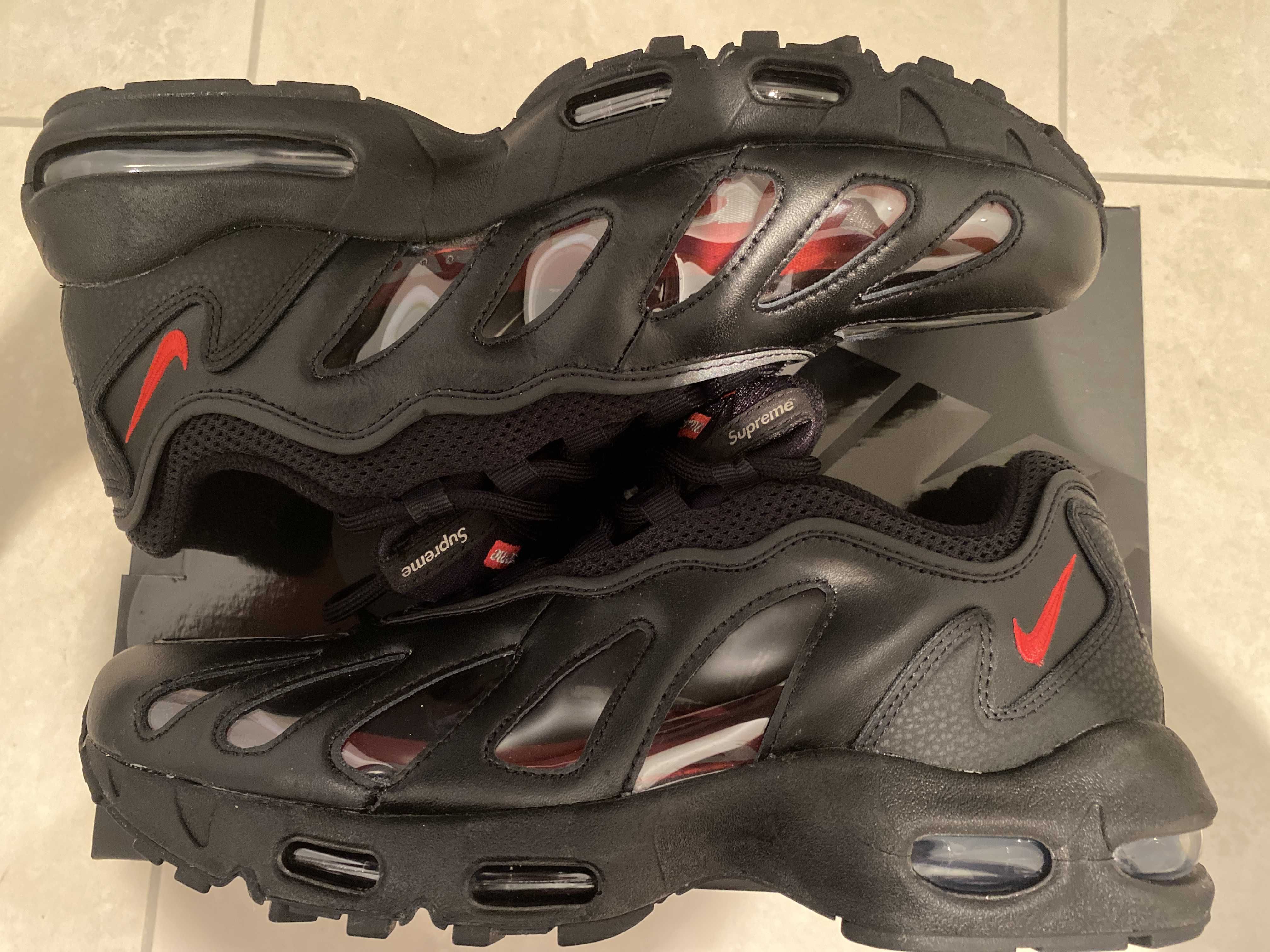 Supreme × Nike Air Max 96 "Black/Speed Red/Clear"