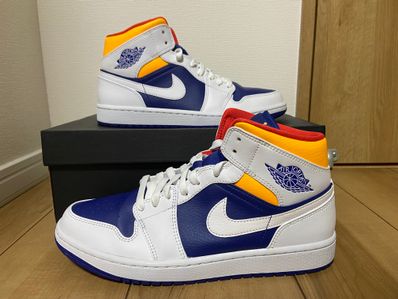 NIKE AIR JORDAN 1 MID "WHITE/NAVY/YELLOW"