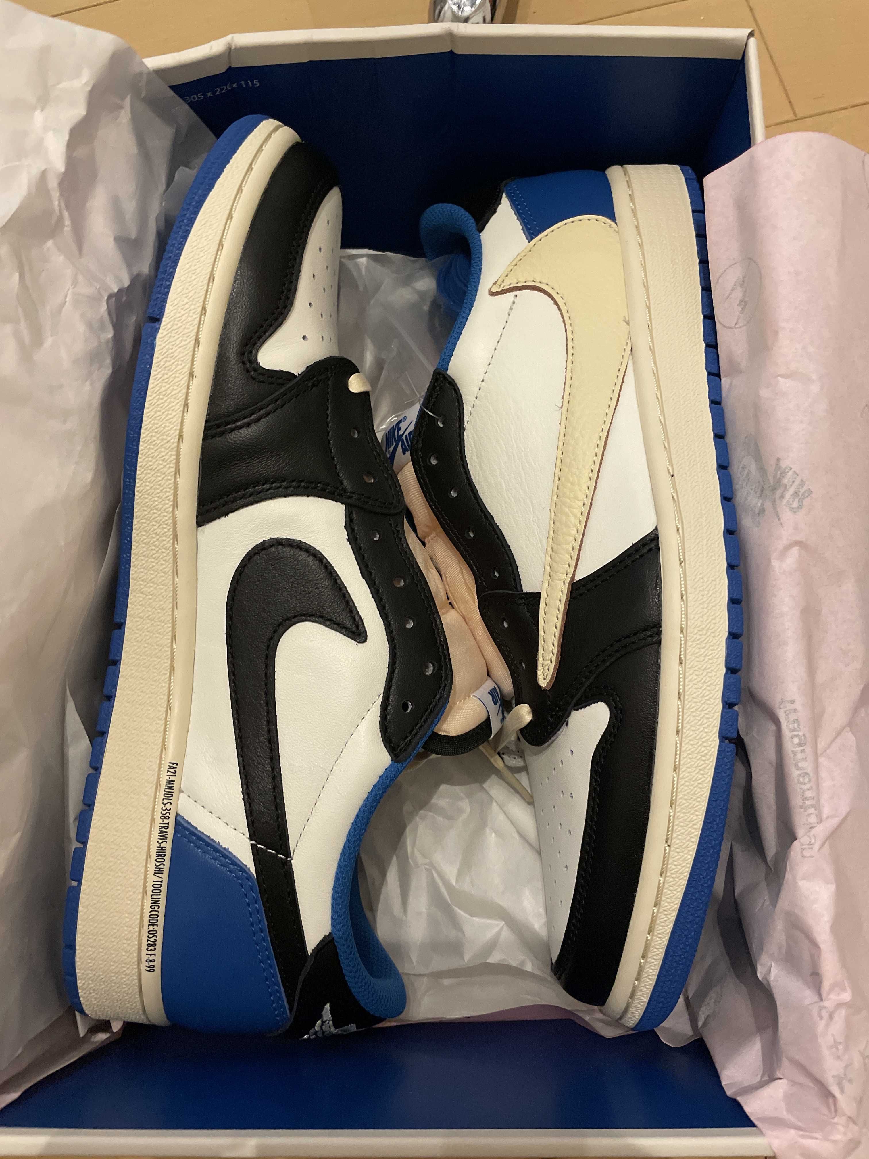 Travis Scott × fragment design × Nike Air Jordan 1 Low OG SP "Military Blue"