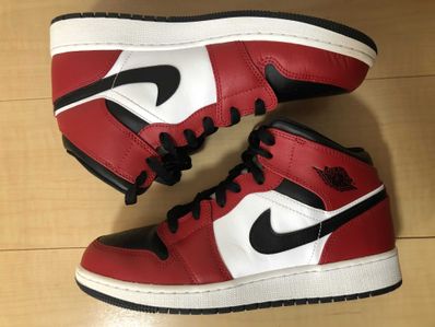 Nike GS Air Jordan 1 Mid "Black/Gym Red-White"