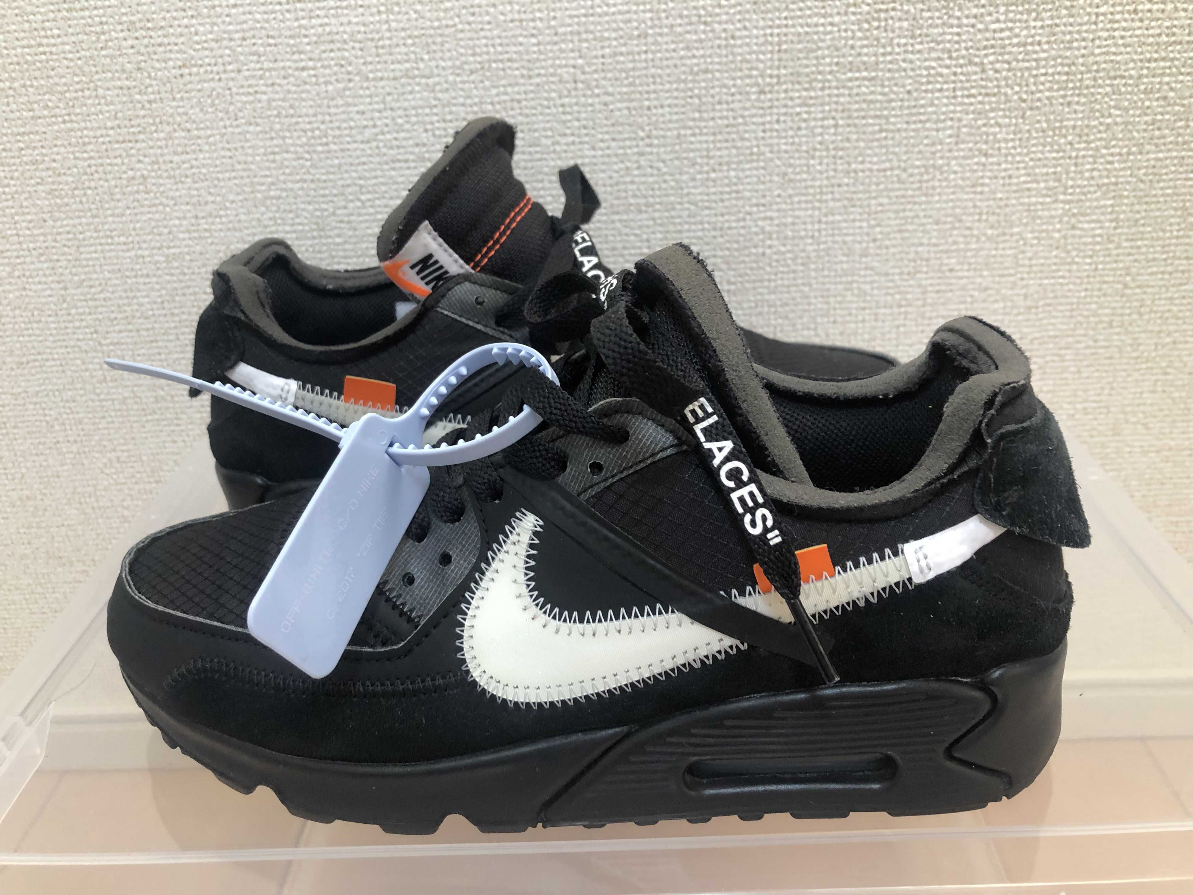 Off-White × Nike Air Max 90 "Black/Black-Cone-White"