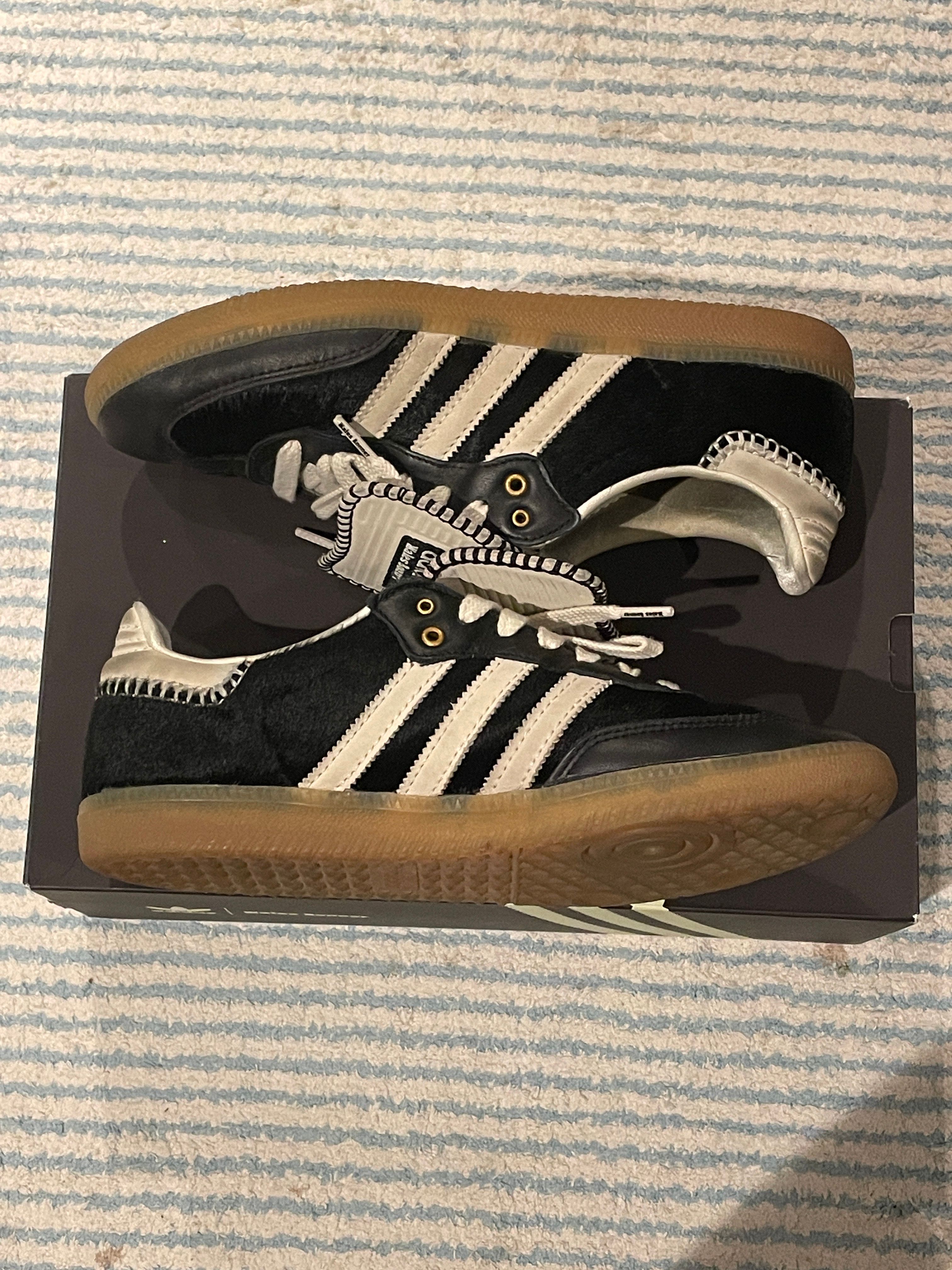 Wales Bonner × adidas Samba Pony Tonal Low "Core Black/Cream White"