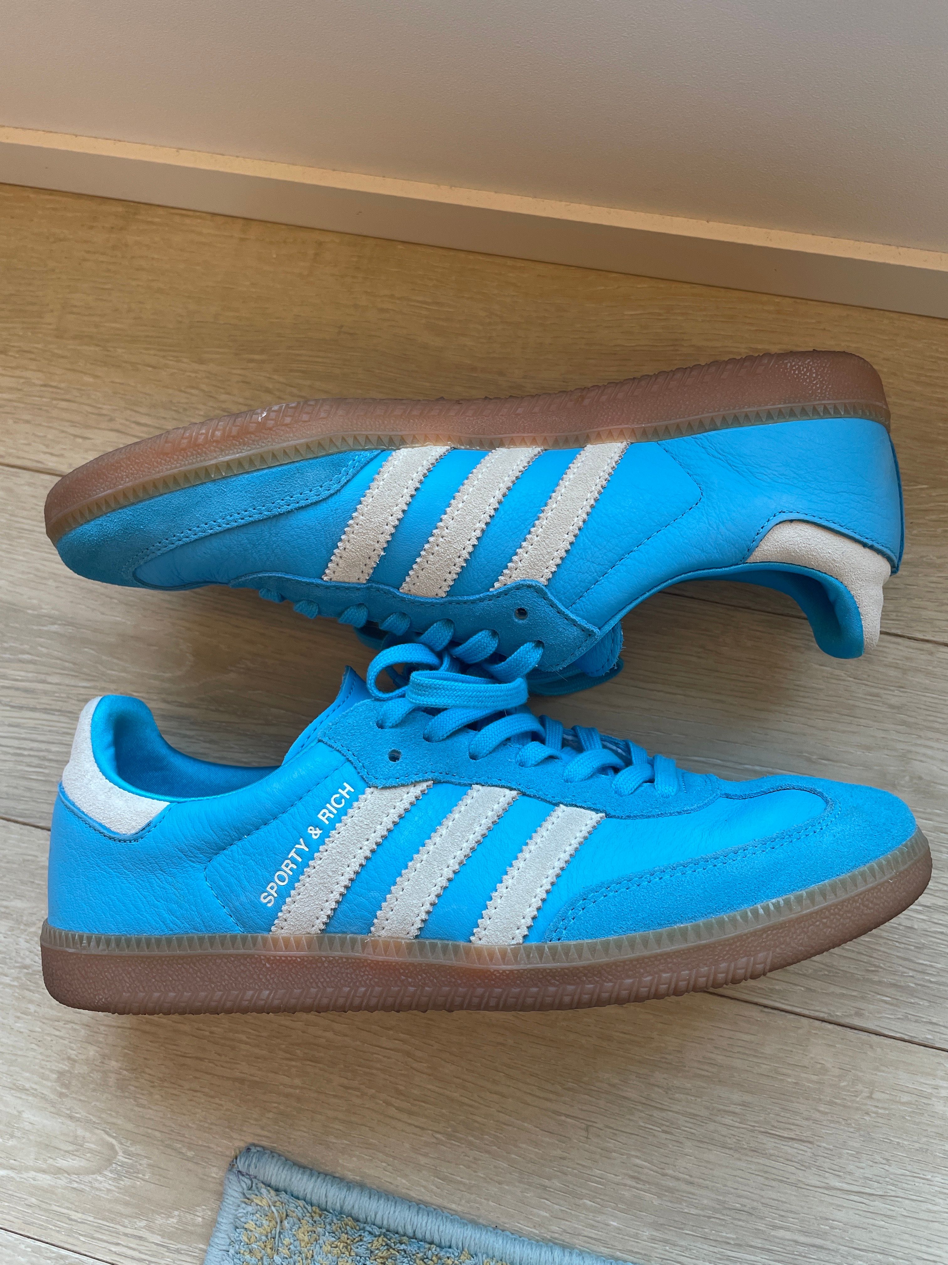 Sporty & Rich × adidas Samba OG "Blue Rush"