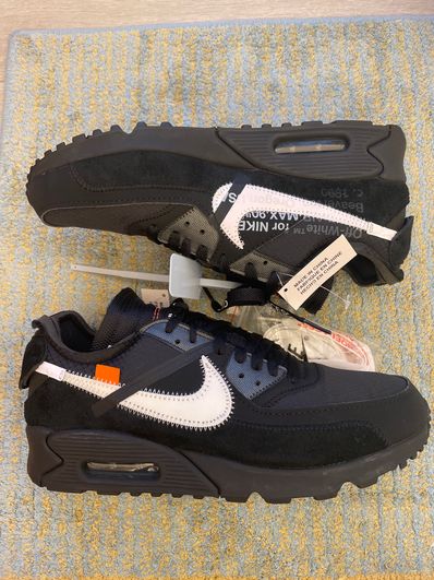 Off-White × Nike Air Max 90 "Black/Black-Cone-White"