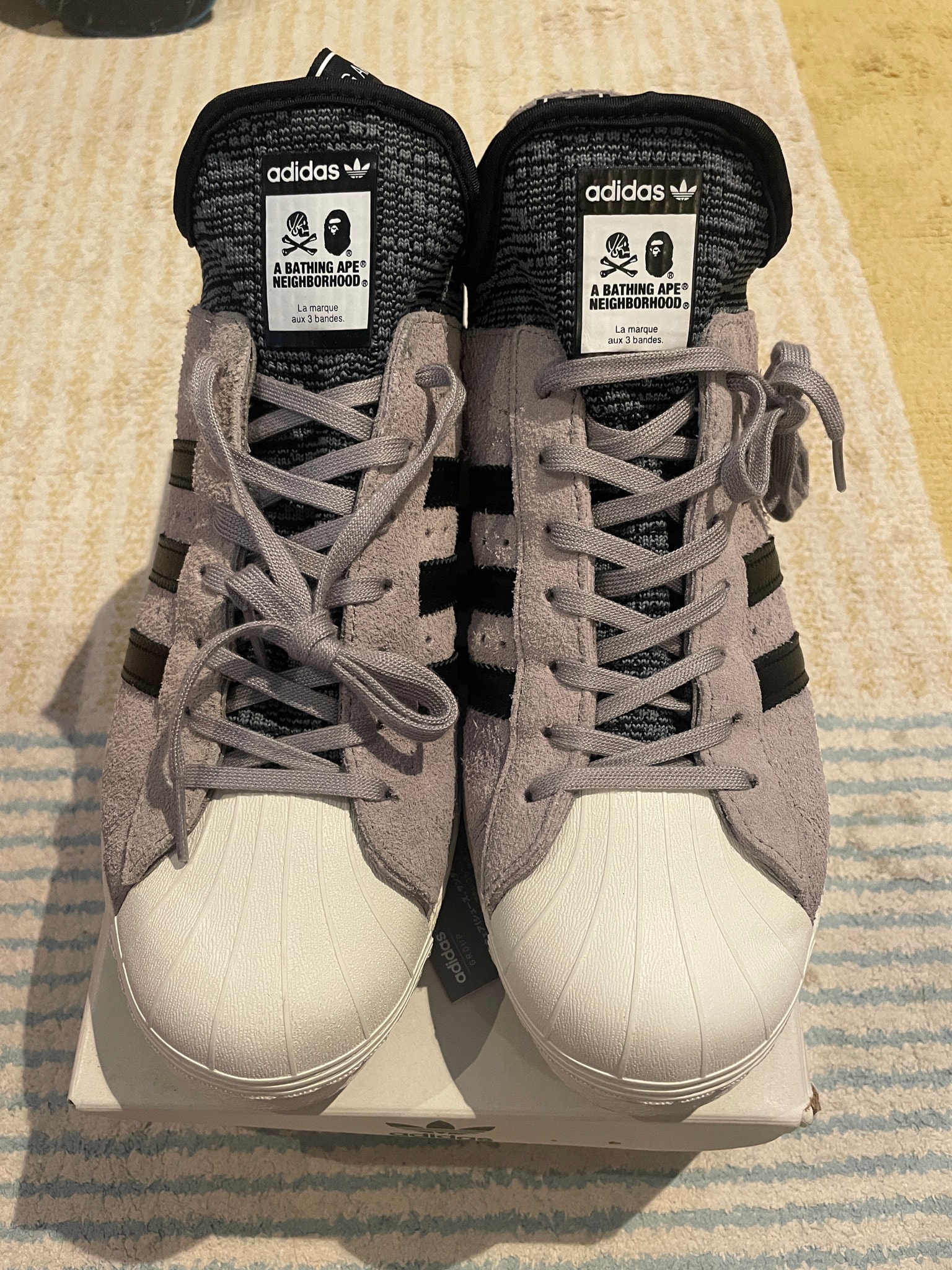A BATHING APE × Neighborhood × adidas Superstar Boost "Black/White-Ice"