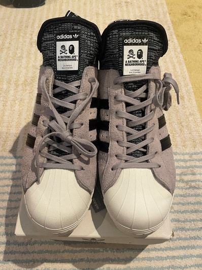 A BATHING APE × Neighborhood × adidas Superstar Boost "Black/White-Ice"