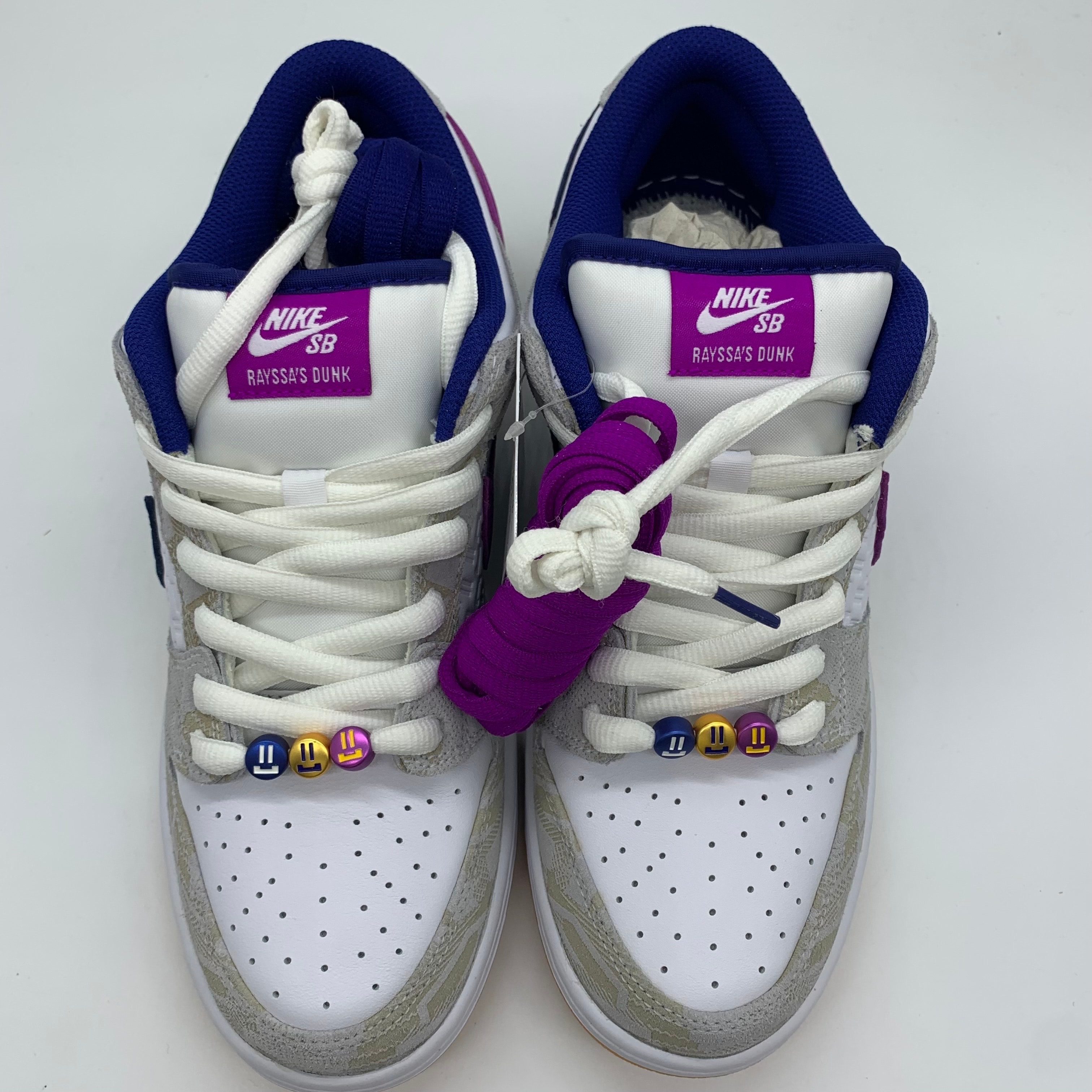 Rayssa Leal × Nike SB Dunk Low PRM "Pure Platinum and Vivid Purple"