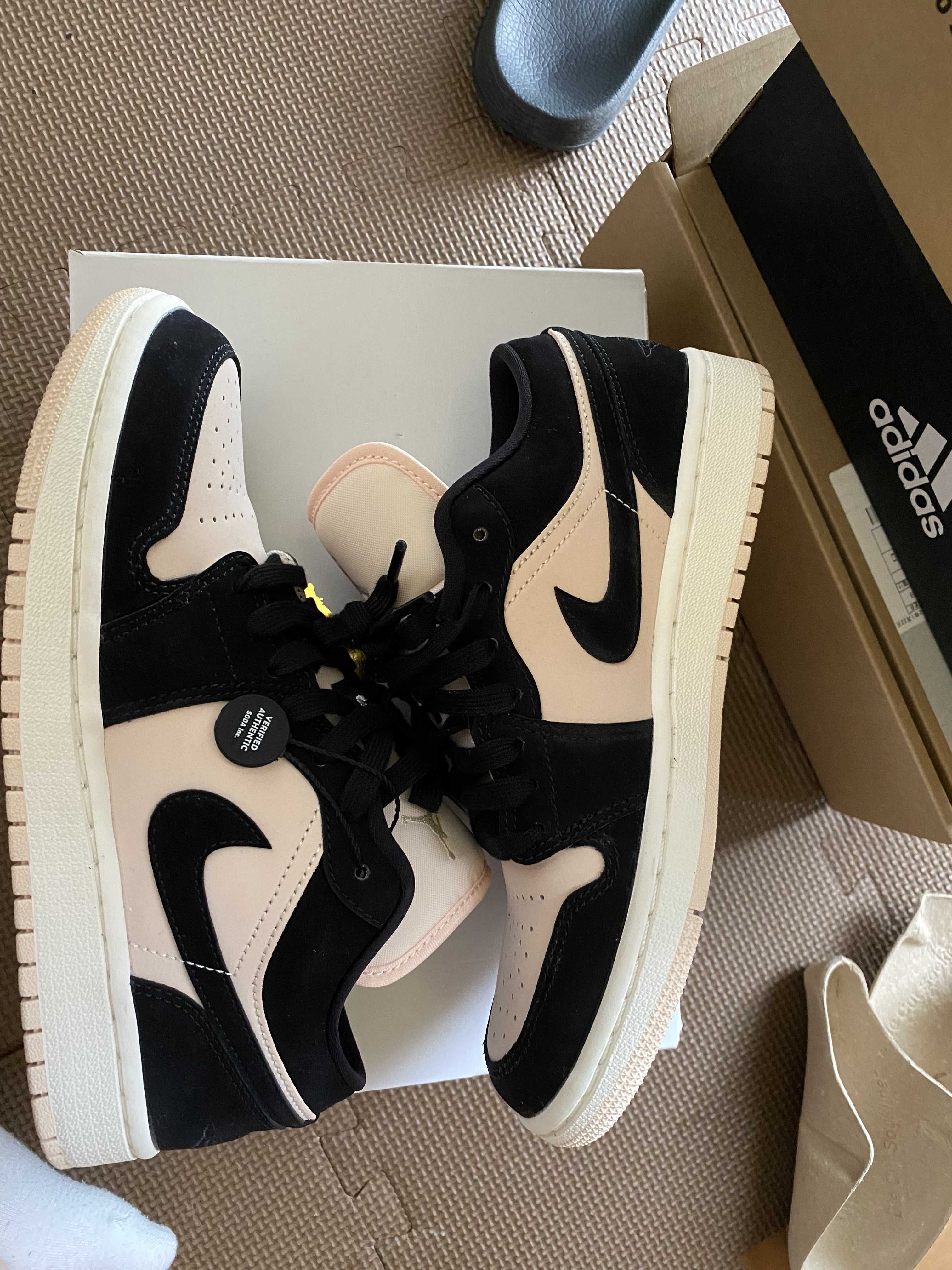 Nike Women's Air Jordan 1 Low "Black/Guava" (White Midsole)