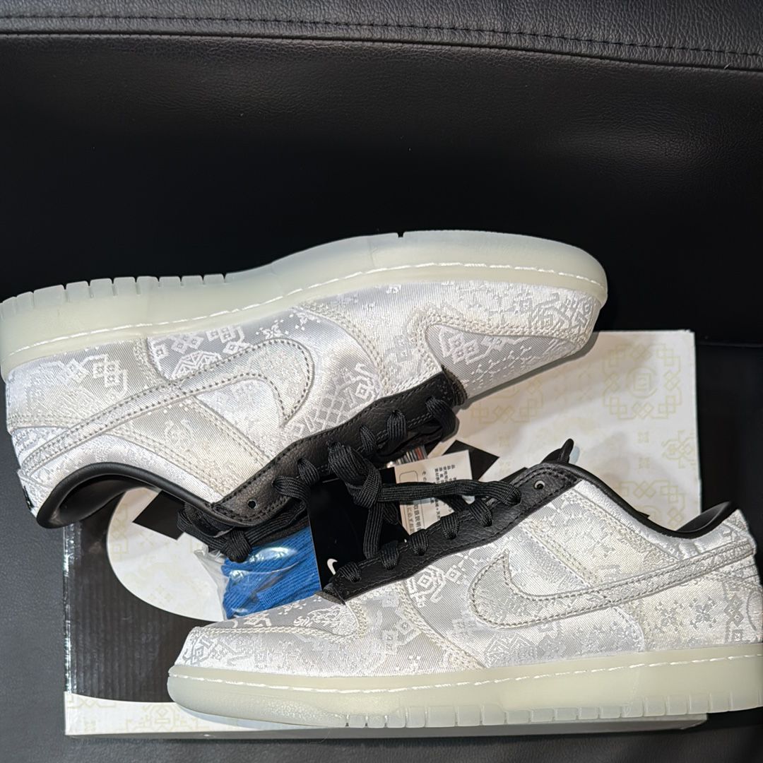 CLOT × Fragment × Nike Dunk Low "Black and White"