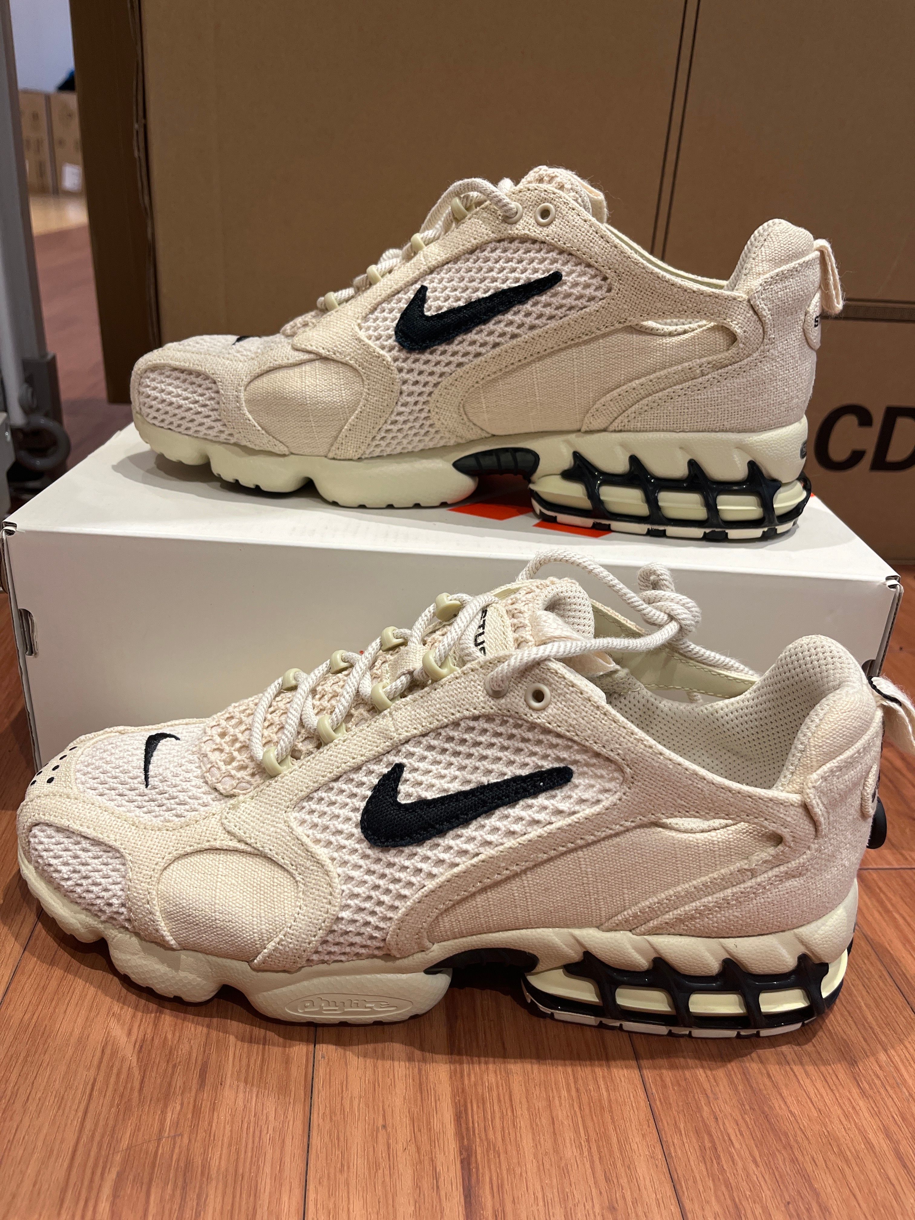 Stussy × Nike Air Zoom Spiridon CG 2 "Fossil/Black"