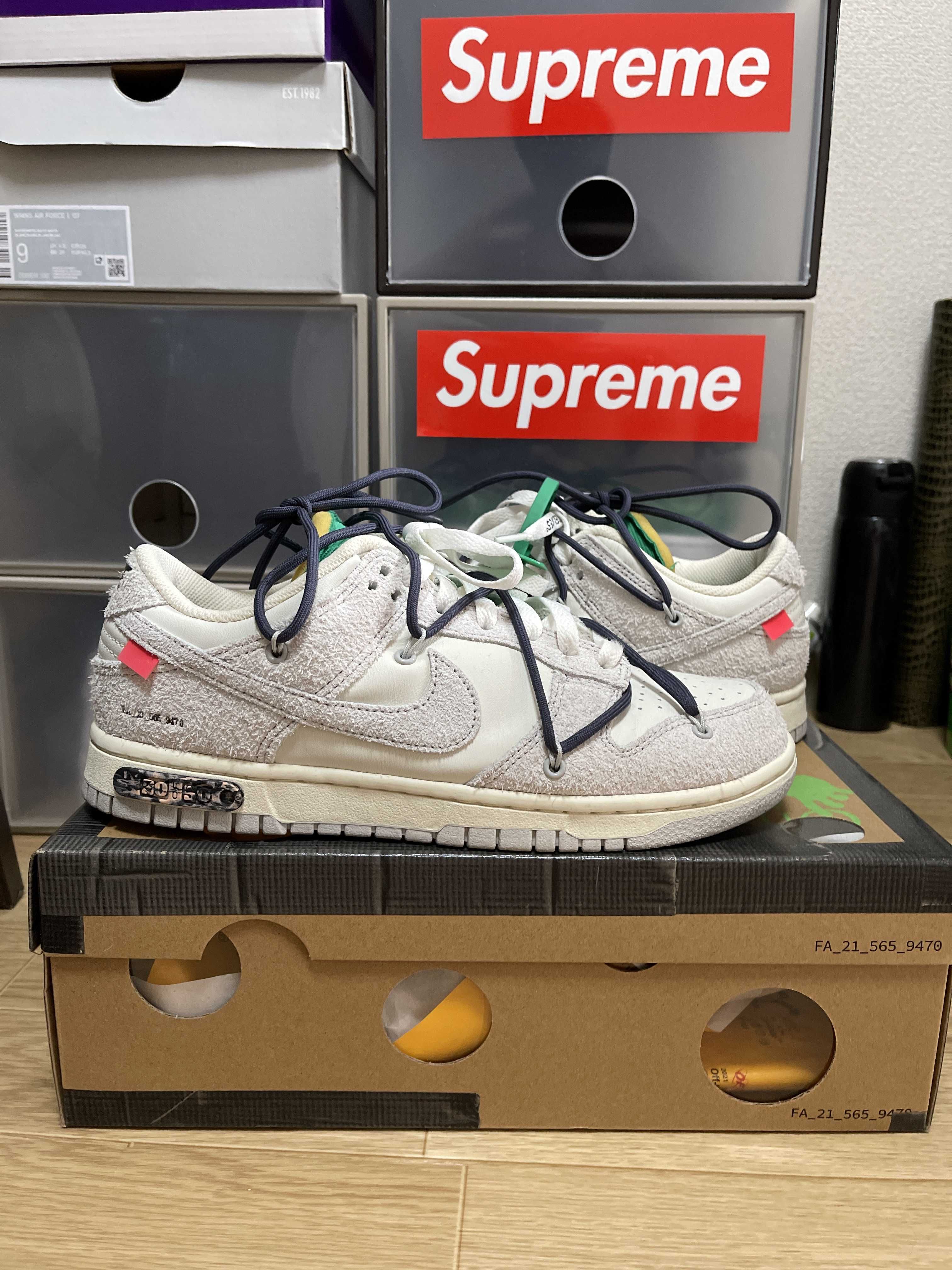 Off-White × Nike Dunk Low "Sail/Neutral Grey/Gridiron"