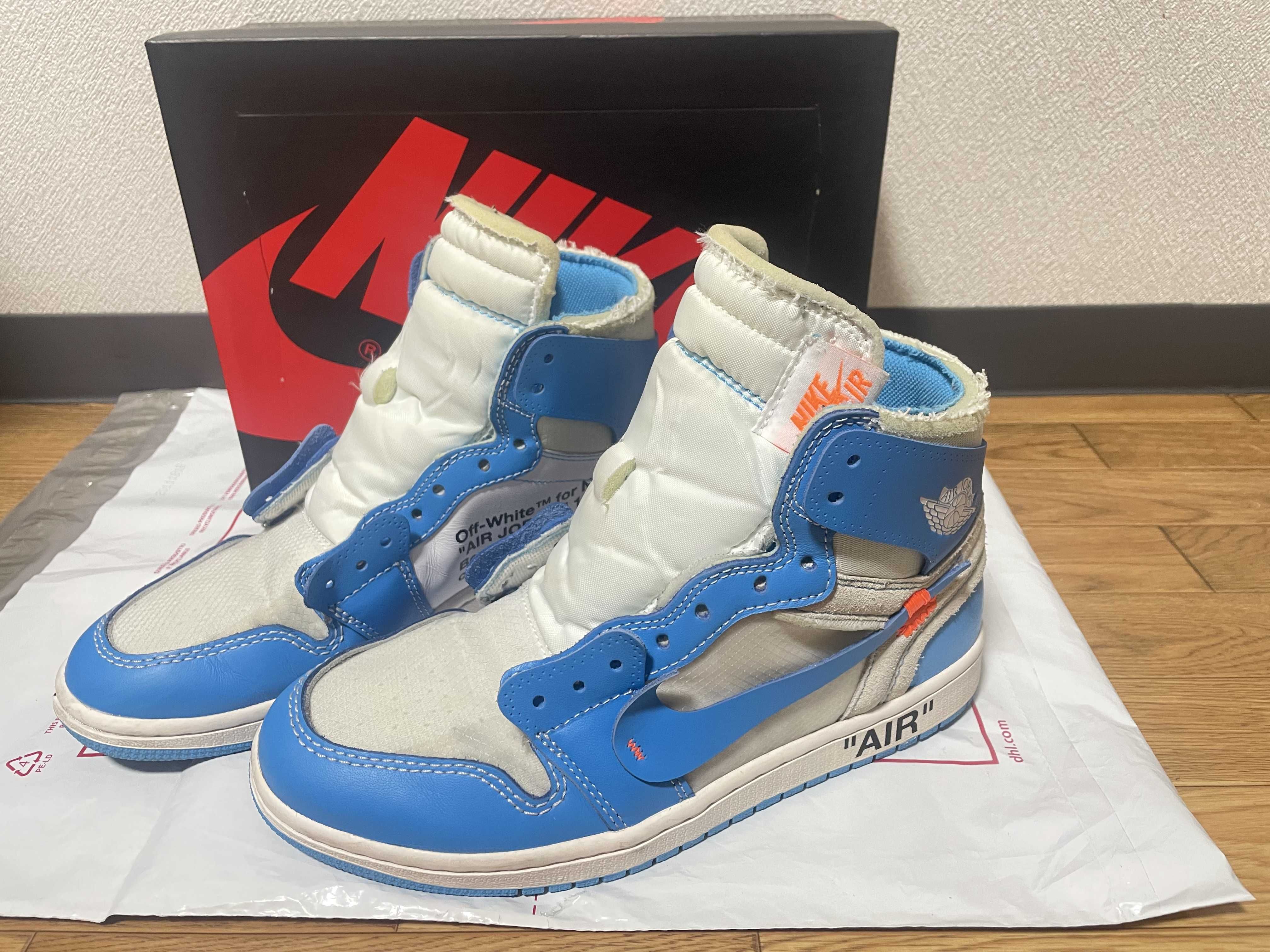 Off-White × Nike Air Jordan 1 High UNC "White/Dark Powder Blue"