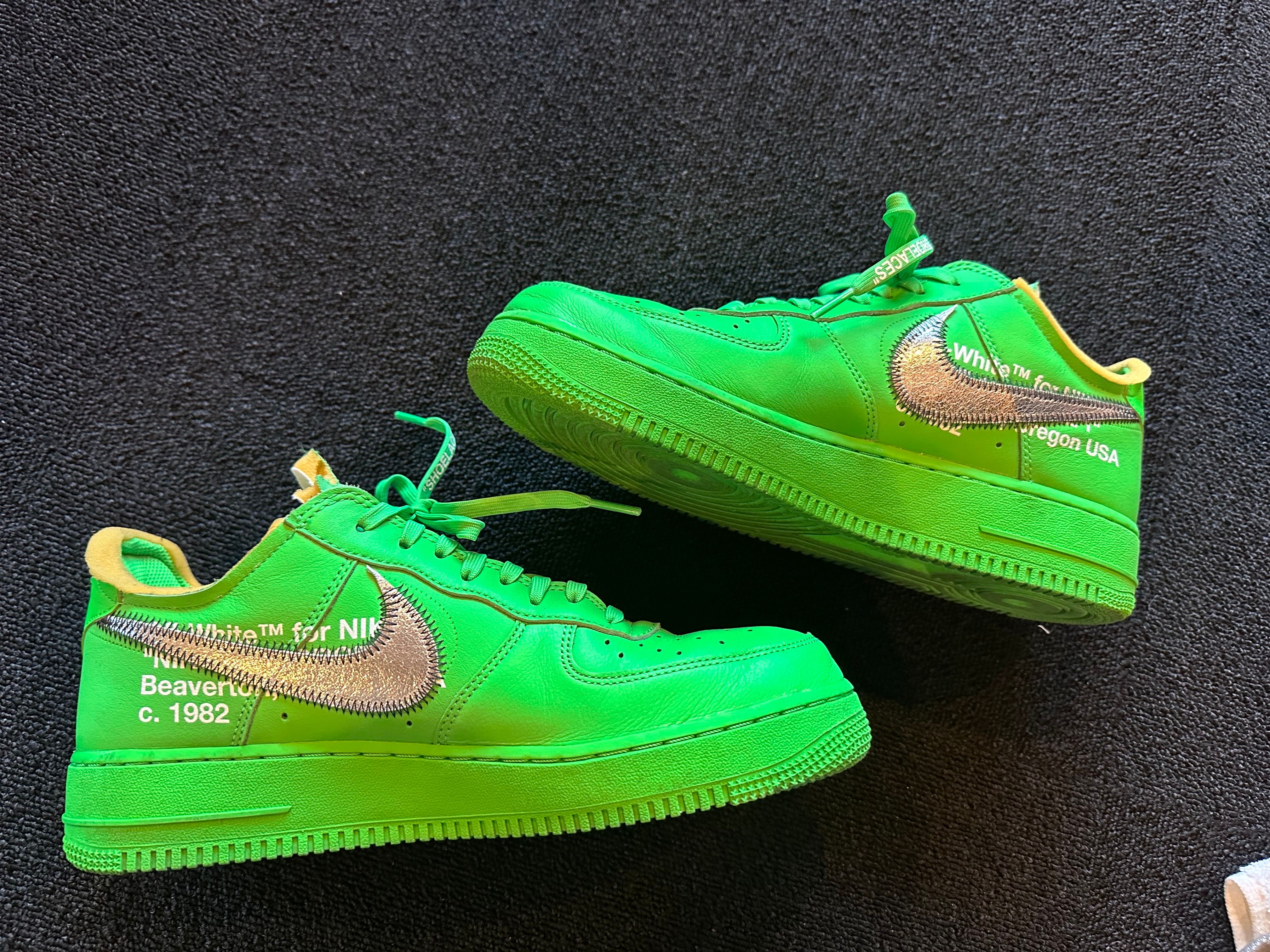 Off-White × Nike Air Force 1 Low "Brooklyn/Light Green Spark"