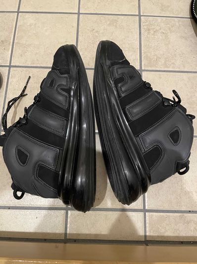 NIKE AIR MORE UPTEMPO 720 BLACK / METALLIC BLACK