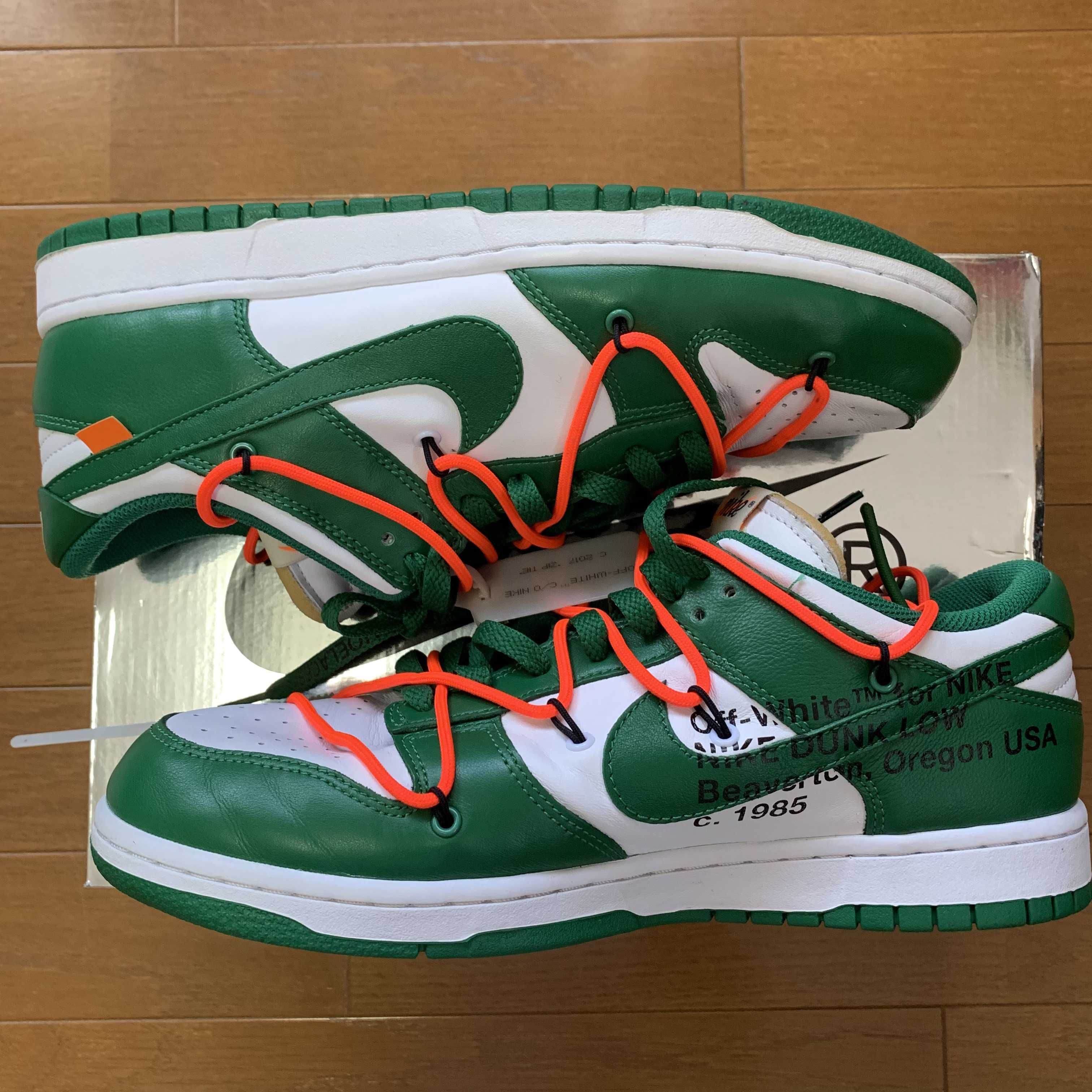 Off-White × Nike Dunk Low "White/Pine Green"