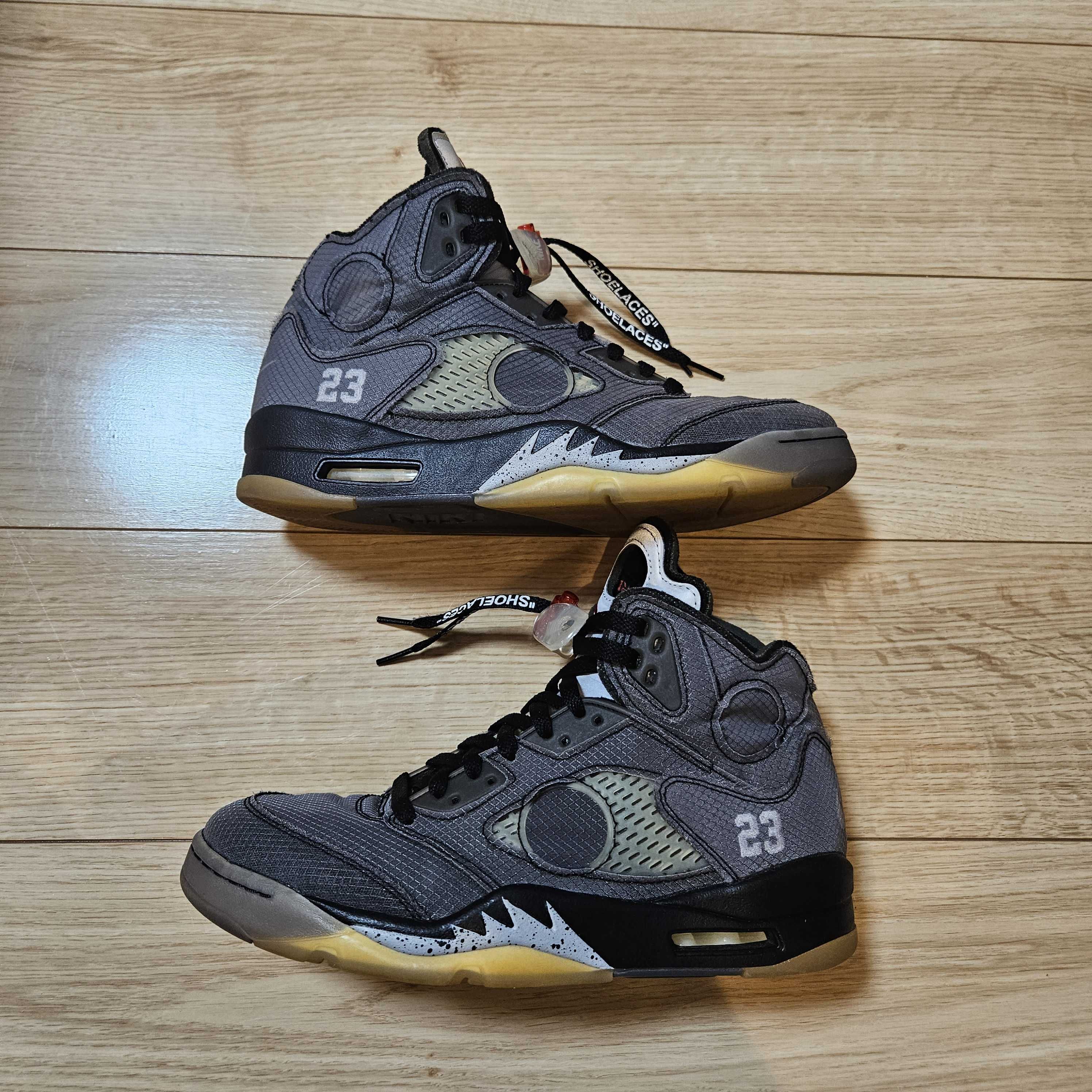 Off-White × Nike Air Jordan 5 "Black/Muslin/Fire Red"