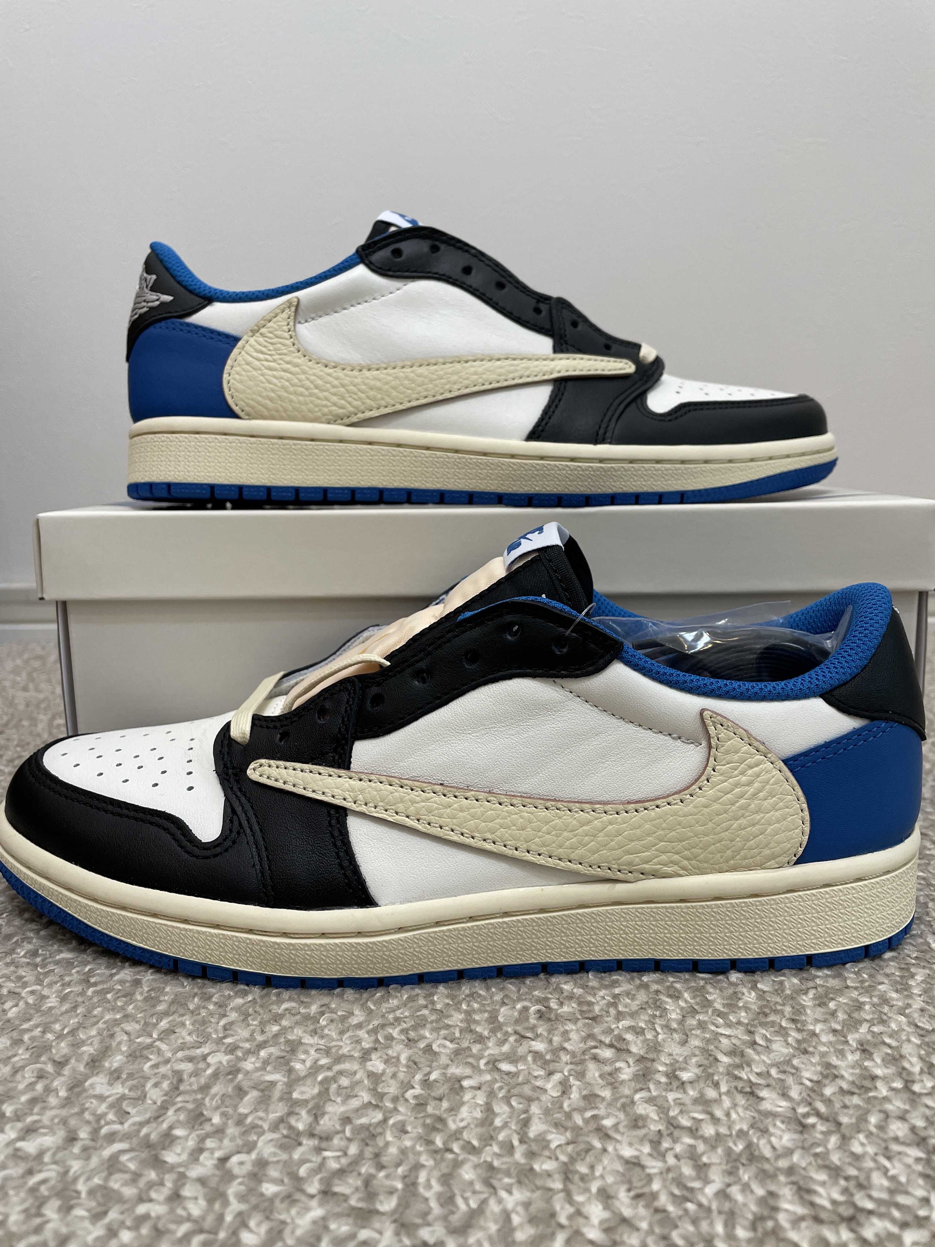 Travis Scott × fragment design × Nike Air Jordan 1 Low OG SP "Military Blue"