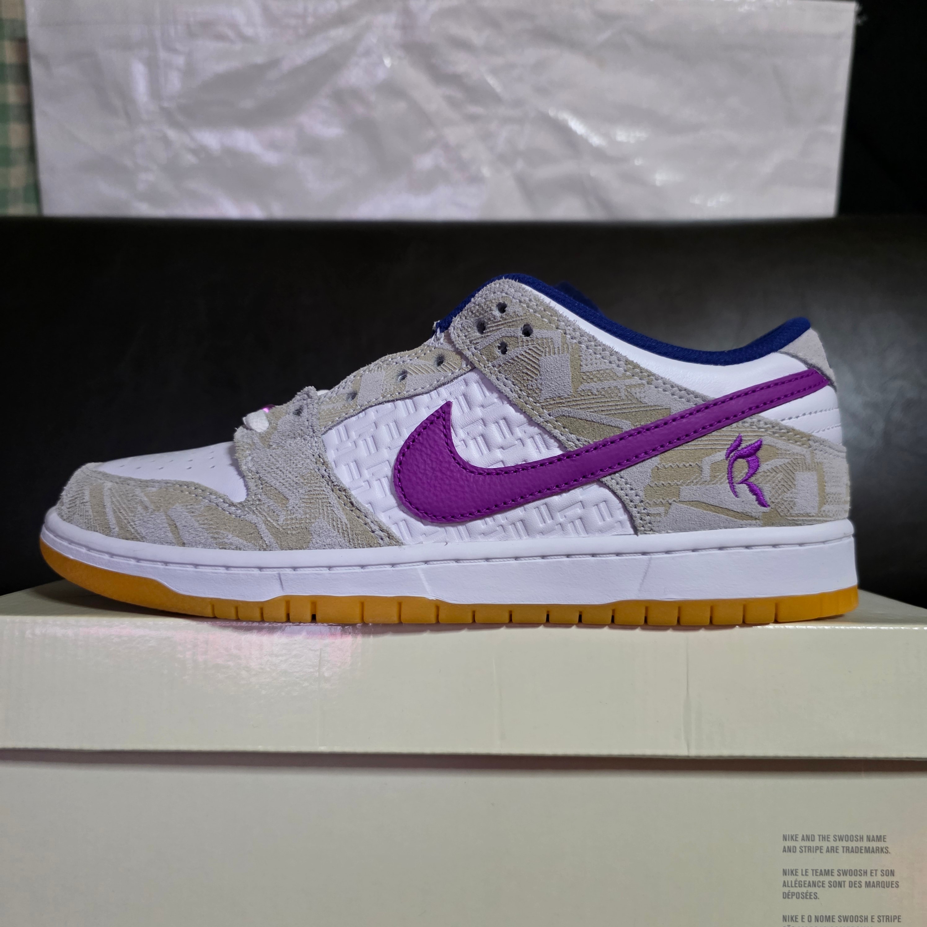 Rayssa Leal × Nike SB Dunk Low PRM "Pure Platinum and Vivid Purple"