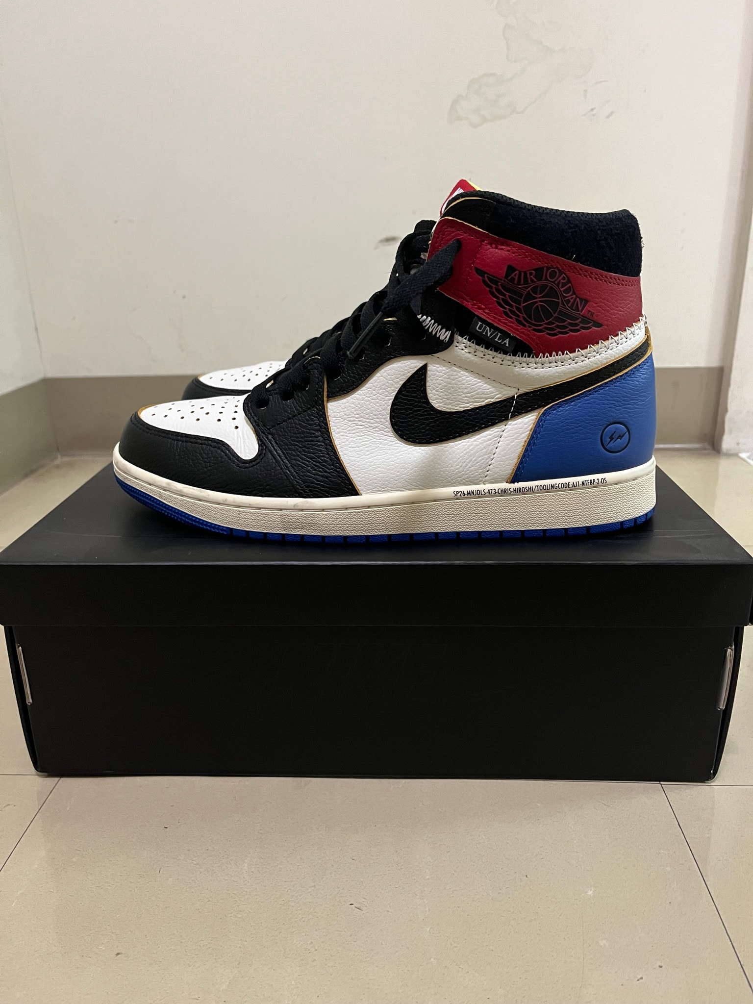 fragment design × UNION × Nike Air Jordan 1 High OG "Black/Varsity Red"