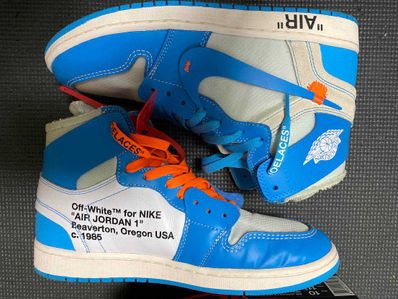 Off-White × Nike Air Jordan 1 High UNC "White/Dark Powder Blue"