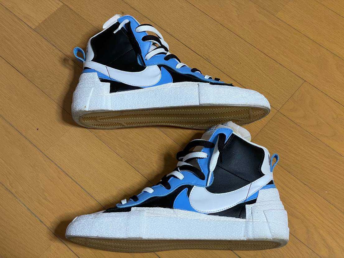 中古　サカイ × ナイキ ブレーザーミッド \"ブラック/ブルー\" sacai × NIKE BLAZER MID 