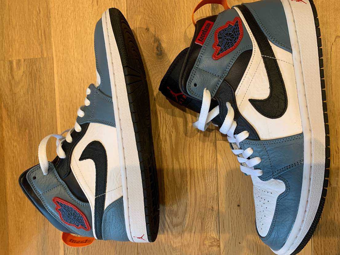 FACETASM × Nike Air Jordan 1 Mid "White/Navy"