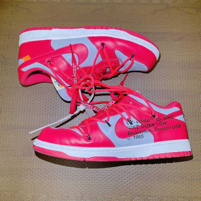 Off-White × Nike Dunk Low "University Red/Wolf Grey"