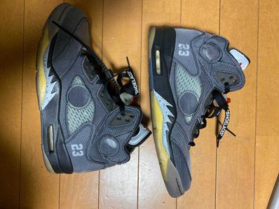 Off-White × Nike Air Jordan 5 "Black/Muslin/Fire Red"