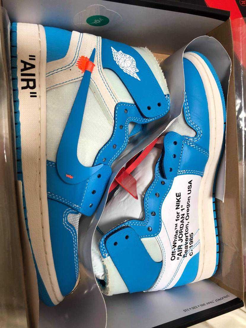 Off-White × Nike Air Jordan 1 High UNC "White/Dark Powder Blue"