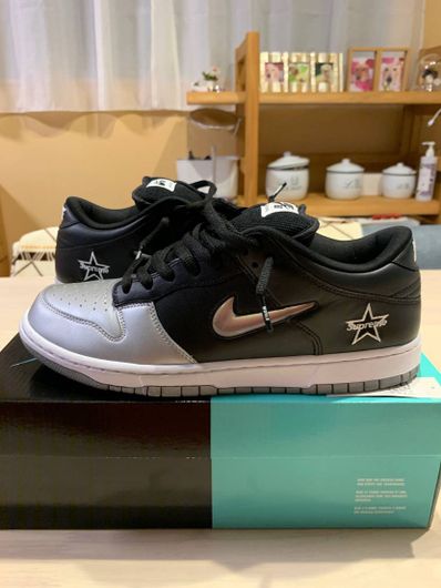 Supreme × Nike Dunk Low "Metallic Silver/Black"
