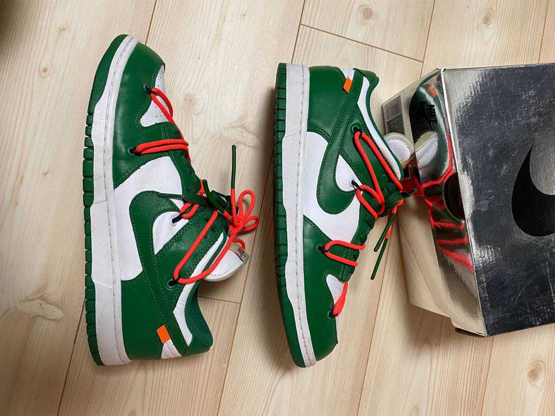 Off-White × Nike Dunk Low "White/Pine Green"