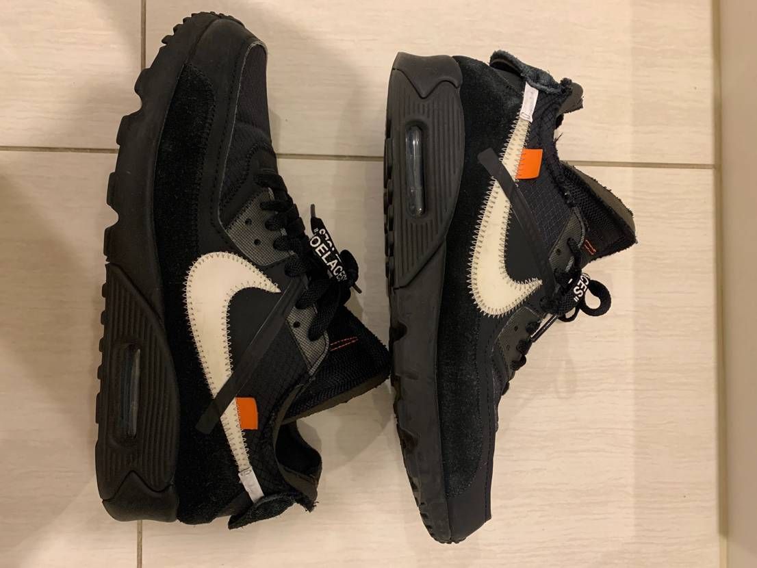 Off-White × Nike Air Max 90 "Black/Black-Cone-White"