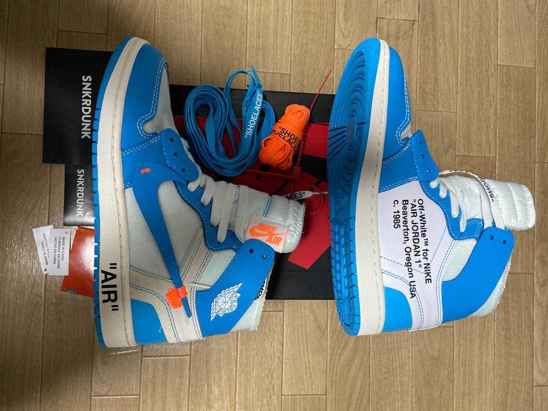 Off-White × Nike Air Jordan 1 High UNC "White/Dark Powder Blue"