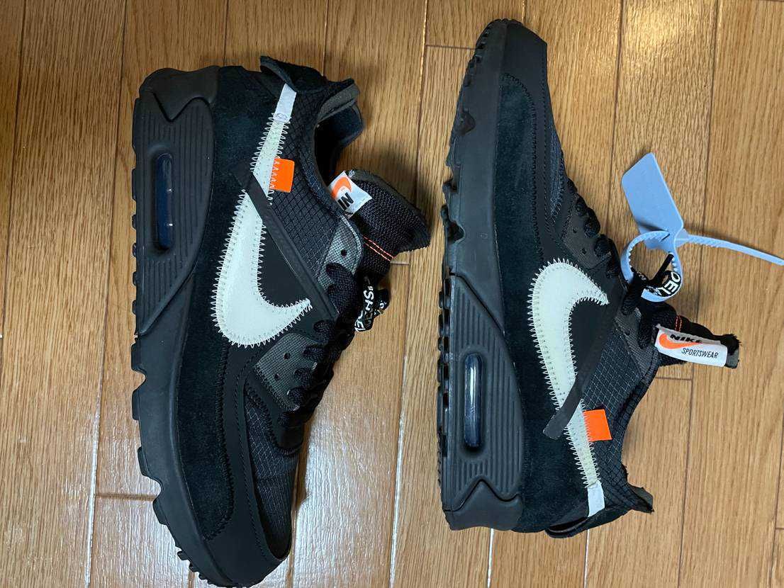 Off-White × Nike Air Max 90 "Black/Black-Cone-White"
