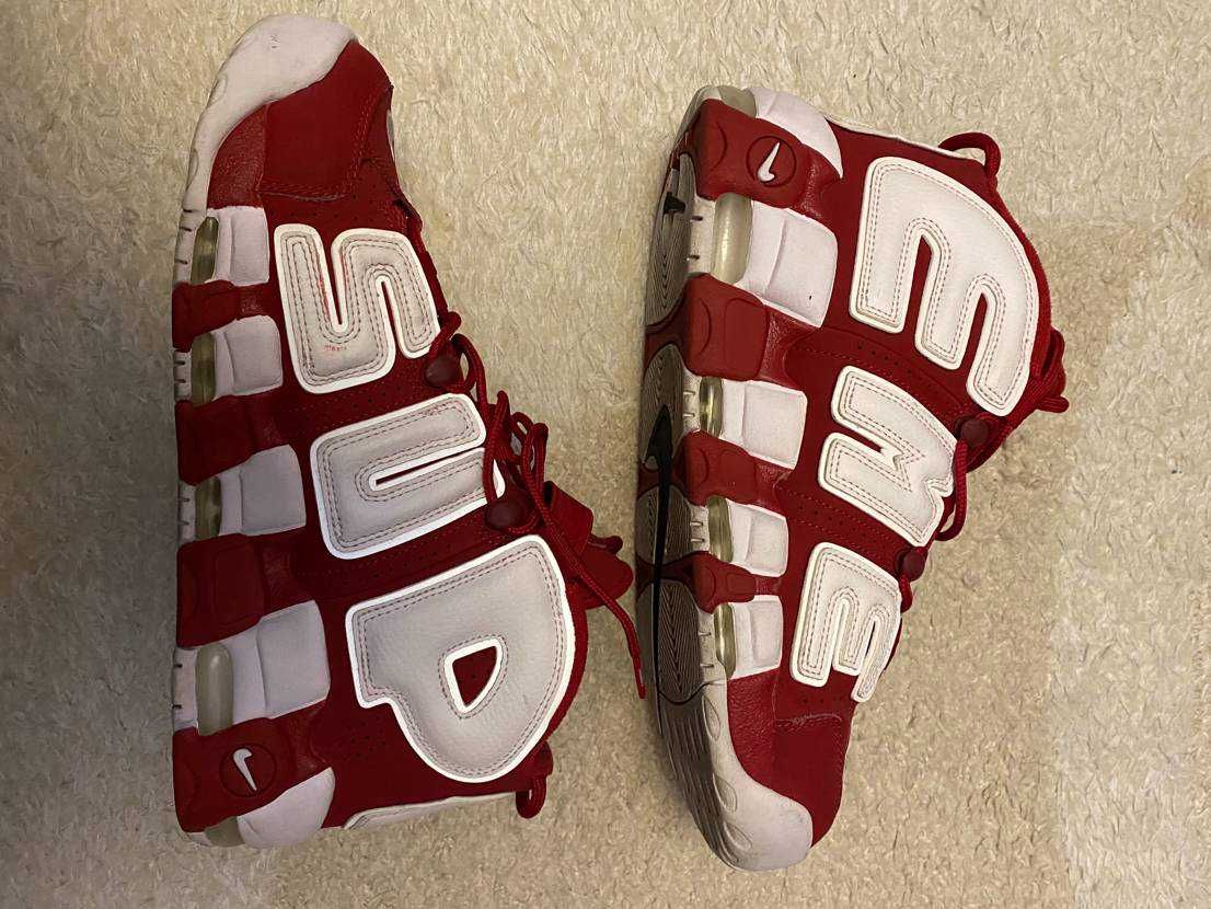 Supreme × Nike Air More Uptempo "White/Red"