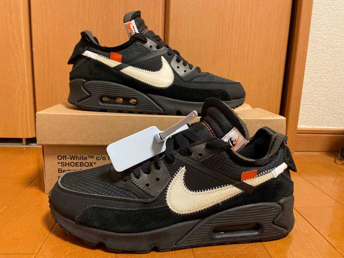 Off-White × Nike Air Max 90 "Black/Black-Cone-White"