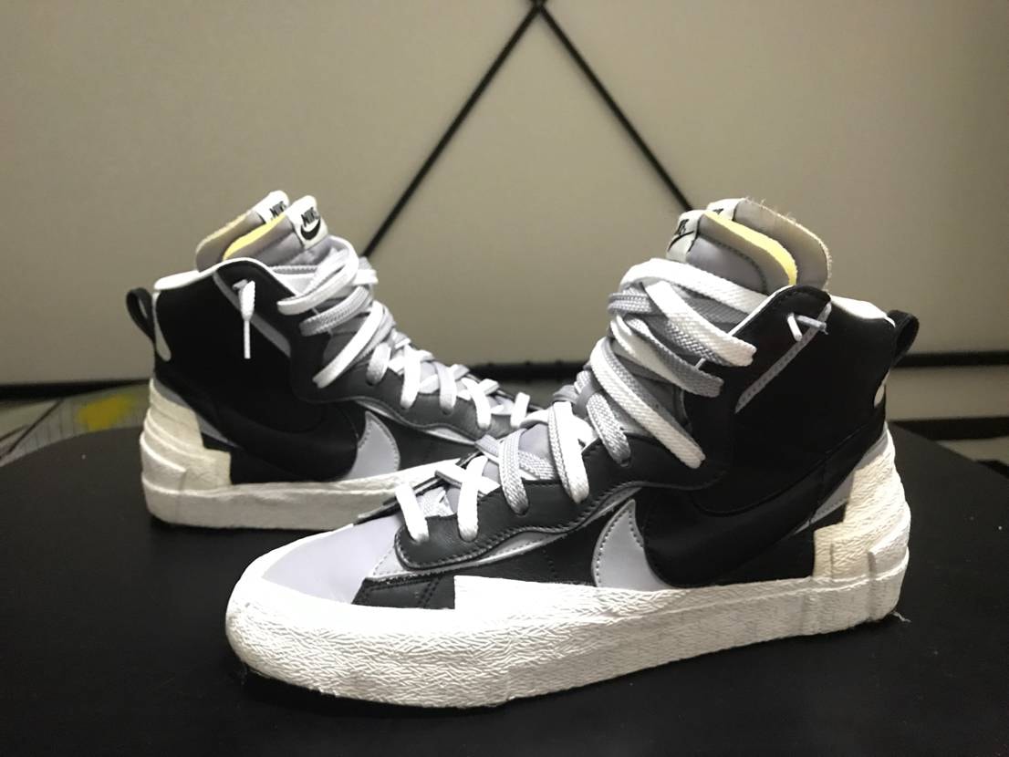 sacai × NIKE BLAZER MID "BLACK/WOLF GREY/WHITE"